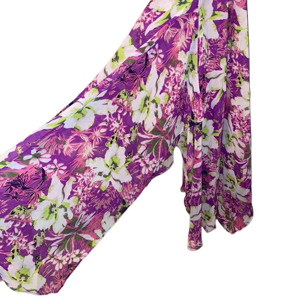 Victorias secret floral low cut beach handkerchief dress bikini coverup size M - Picture 2 of 5